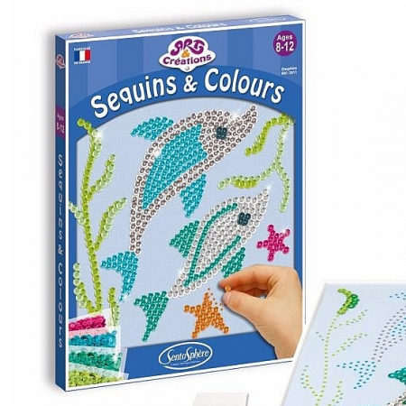 Jocuri si Jucarii Educative - Sentosphere-Canvas-cu-paiete-Delfini