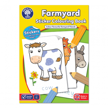 Jucarii sub 50 RON - Orchard-Toys-Carte-de-colorat-cu-activitati-in-limba-engleza-si-abtibilduri-Ferma