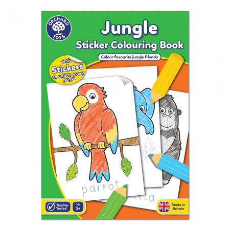 Óvodai anyagok - Orchard-Toys-Carte-de-colorat-cu-activitati-in-limba-engleza-si-abtibilduri-Jungla-JUNGLE