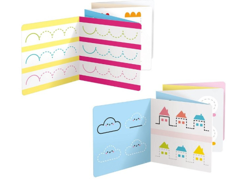 Carte de colorat si trasat linii pentru copii Banana Panda Ready To Trace Beginner Lines, imagini din natura, 23 ilustratii de trasare si colorare, 2 carti tip acordeon, 96 cm lungime [5]