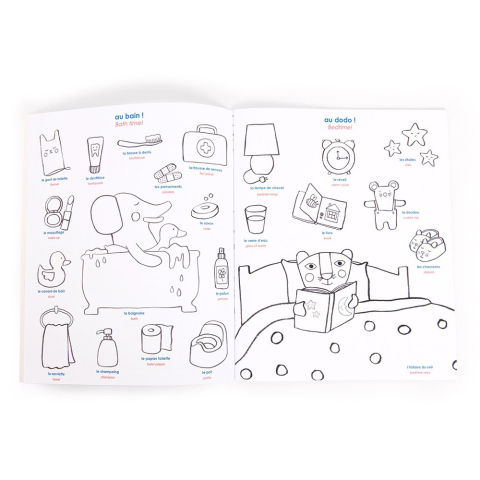 Moulin Roty-Carte de desen cu abtibilduri Engleza-Franceza, Moulin Roty [4]