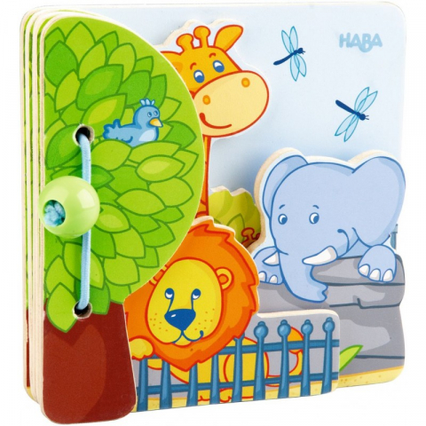 Játékok 3-5 éveseknek - Carte din lemn pentru bebelusi - Animale de la zoo, Haba