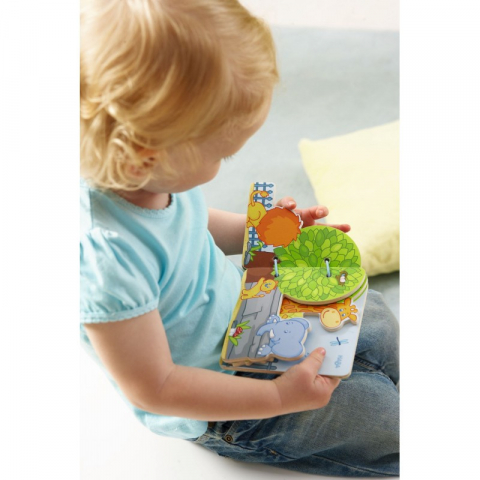 Carte din lemn pentru bebelusi - Animale de la zoo, Haba [1]