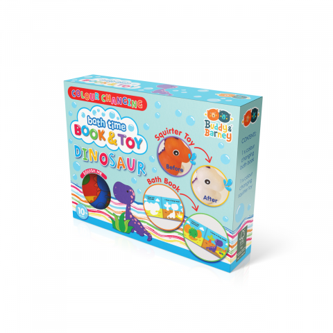 Cadouri botez - Carte-Si-Jucarie-Care-Isi-Schimba-Culoarea-Dinozaur-Buddy-Barney