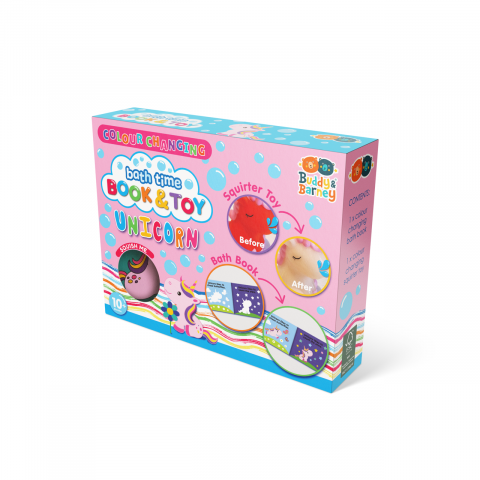 Cadouri botez - Carte-Si-Jucarie-Care-Isi-Schimba-Culoarea-Unicorn-Buddy-Barney