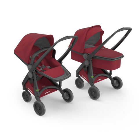 Jucarii 0-12 luni - Greentom-Carucior 2 In 1, Greentom, 100% Ecologic, Black Cherry