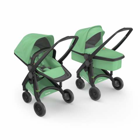 Jucarii 0-12 luni - Greentom-Carucior 2 in 1, Greentom, 100% Ecologic, Black Mint