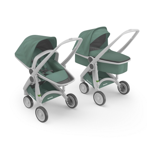 Jucarii 0-12 luni - Greentom-Carucior 2 In 1, Greentom, 100% Ecologic, Grey Sage