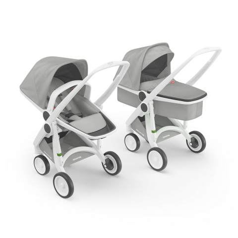 Jucarii 0-12 luni - Greentom-Carucior 2 In 1, Greentom, 100% Ecologic, White Grey