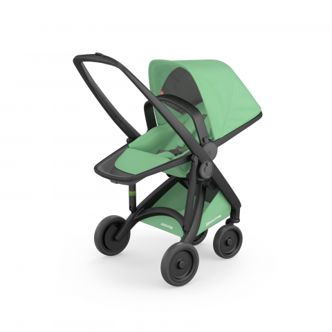Jucarii 0-12 luni - Greentom-Carucior, Greentom, Reversible, 100% Ecologic, Black Mint