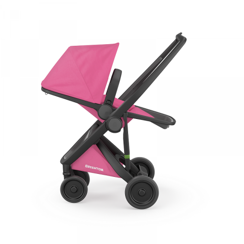 Carucior, Greentom, Reversible, 100% Ecologic, Black Pink [3]