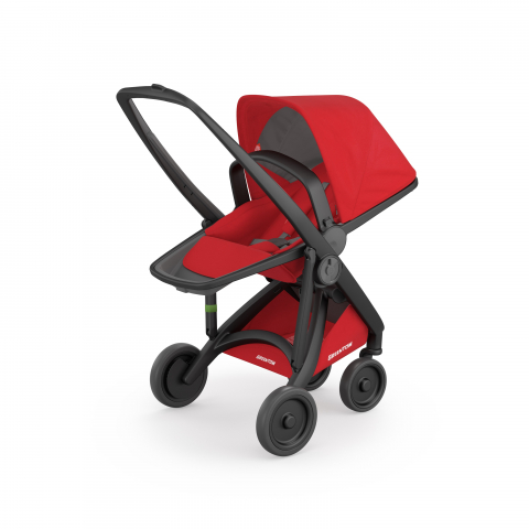 Jucarii 0-12 luni - Greentom-Carucior, Greentom, Reversible, 100% Ecologic, Black Red