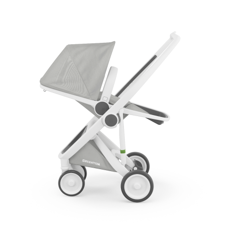 Jucarii 0-12 luni - Greentom-Carucior, Greentom, Reversible, 100% Ecologic, White Grey