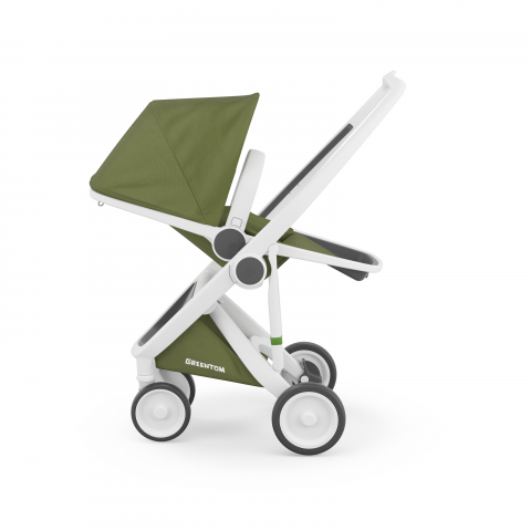 Carucior, Greentom, Reversible, 100% Ecologic, White Olive [3]