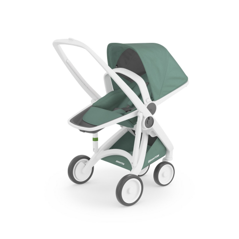 Jucarii 0-12 luni - Greentom-Carucior, Greentom, Reversible, 100% Ecologic, White Sage