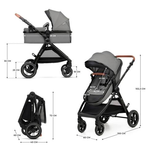 Kinderkraft-Carucior Kinderkraft Esme, 3 In 1, Moonlight Grey [6]