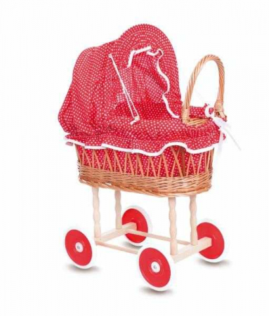 Cadouri botez - Egmont-Toys-Carucior-pentru-papusi-husa-rosie-cu-buline-Egmont
