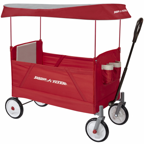 Jucarii 3-5 ani - Radio Flyer-Carucior pliabil de tractat cu baldachin Radio Flyer EZ Fold Wagon