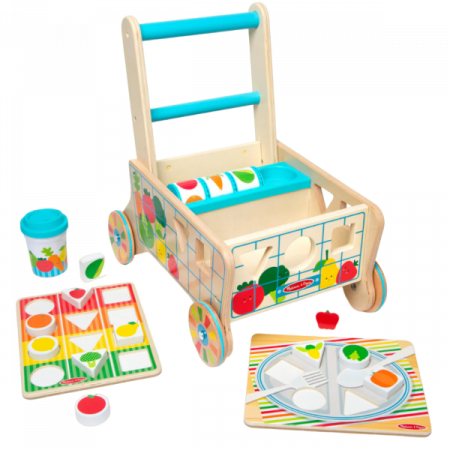 Szerepjátékok - Melissa & Doug-Carucior premergator din lemn cu set de jucarii educative