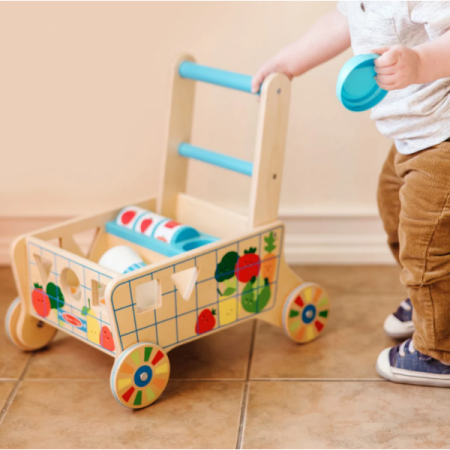 Melissa & Doug-Carucior premergator din lemn cu set de jucarii educative [4]