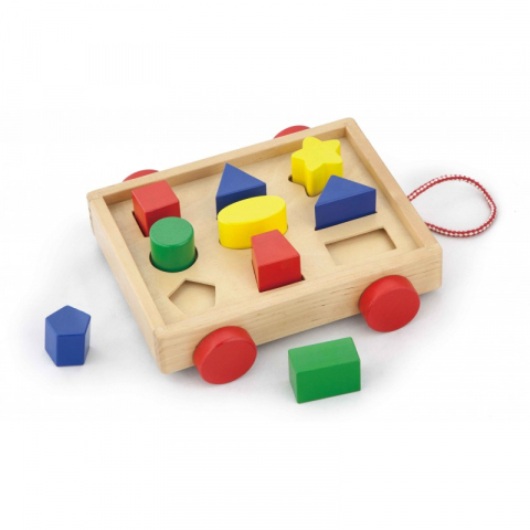 Jucarii 3-5 ani - Viga-Carucior sortator de forme geometrice