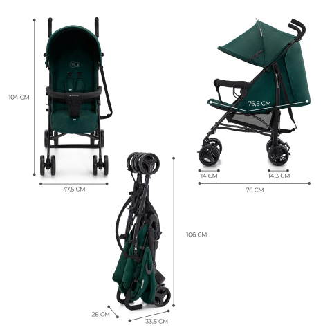 Carucior Sport Kinderkraft Tik, Tip Umbrela, Green Forest [3]