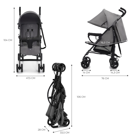 Carucior Sport Kinderkraft Tik, Tip Umbrela, Stone Grey [6]