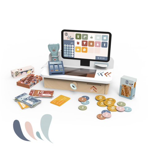 Jucarii educative - Speedy Monkey-Casa de marcat din lemn, Speedy Monkey