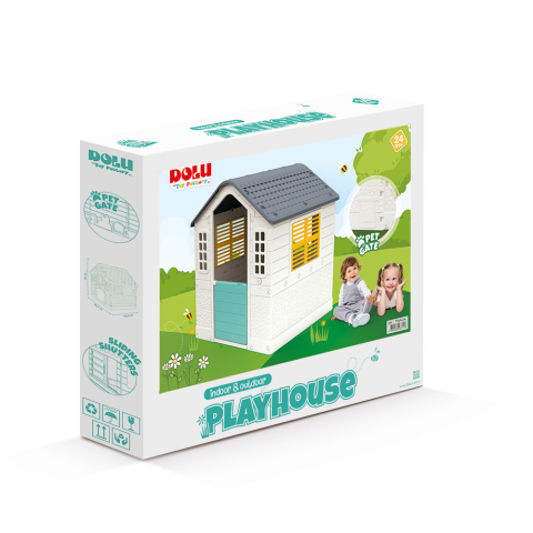 DOLU-Casuta copii cu usa pentru animale pastel [4]
