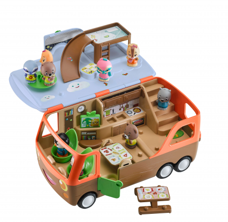 Cadouri botez - Pachet Căsuța pe Roți - Mașina de Jucărie pentru Camping și Prietenii Pădurii