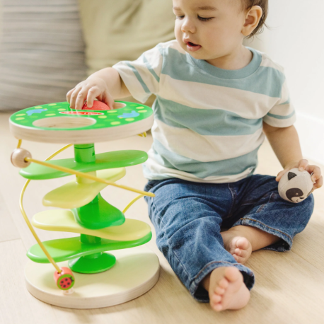 Melissa & Doug-Centru de joaca pentru dezvoltarea motricitatii la bebe si toddler Casuta din copac cu rollercoaster [3]