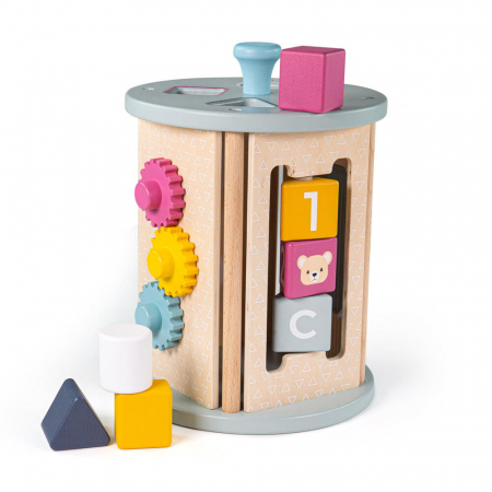 Oktató játékok - BIGJIGS Toys-Cilindru din lemn cu activitati