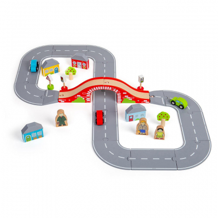 BIGJIGS Toys-Circuit auto - Orasul (36 piese) [5]
