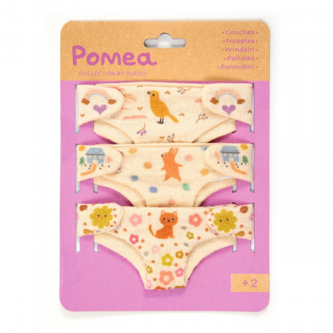Cadouri botez - Colectia-Pomea-Set-3-scutece-pentru-papusi-bebelus,-Djeco-Djeco