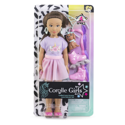 Jucarii educative - Simba-Corolle Set Unicorn Papusa Luna 28Cm