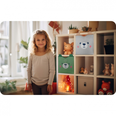 Nukido-Cos de depozitare 2 in 1 cu salteluta de joaca pentru copii Nukido - Verde [1]