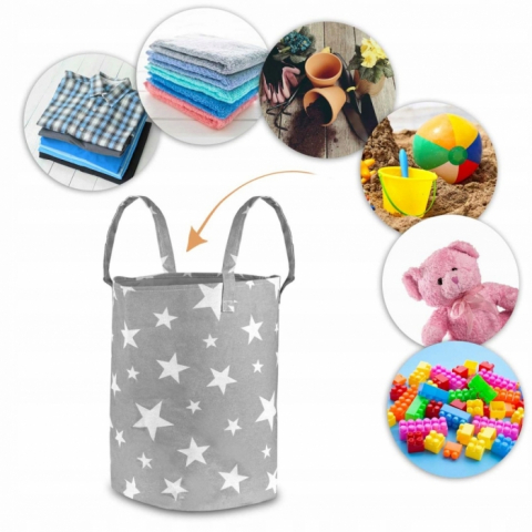 Nukido-Cos mare pentru depozitarea jucariilor Nukido - Gri cu stele [2]