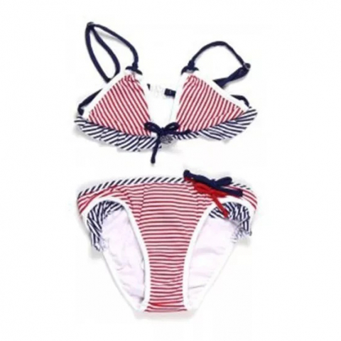 Játékok 3-5 éveseknek - Costum de baie 2 piese Rosu/Alb/Bleumarin (3751), 5 ani, 110 cm