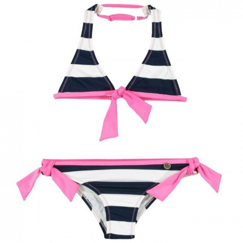Játékok 3-5 éveseknek - Costum de baie cu 2 piese Bleumarin/Alb/Roz (3741), 4 ani, 104 cm