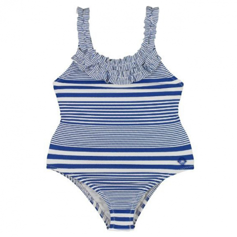 Játékok 3-5 éveseknek - Costum de baie intreg (3752) cu dungi, Albastru/Alb, 3 ani, 98 cm