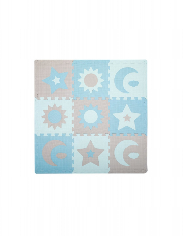 Játékok 0-12 hónaposoknak - Covoras de joaca puzzle 93x93 cm Momi, Nebe - Blue