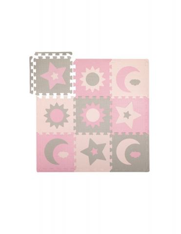 Momi-Covoras de joaca puzzle 93x93 cm Momi, Nebe - Pink [1]