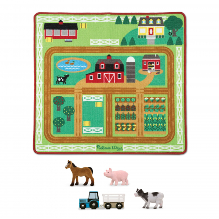 Jucarii +2 Ani - Melissa & Doug Covoras de joaca si figurine Hambarul de la ferma
