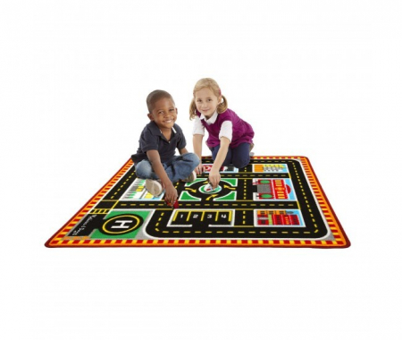 Jucarii +2 Ani - Melissa & Doug Covoras de joaca si masinute utilitare Oraselul