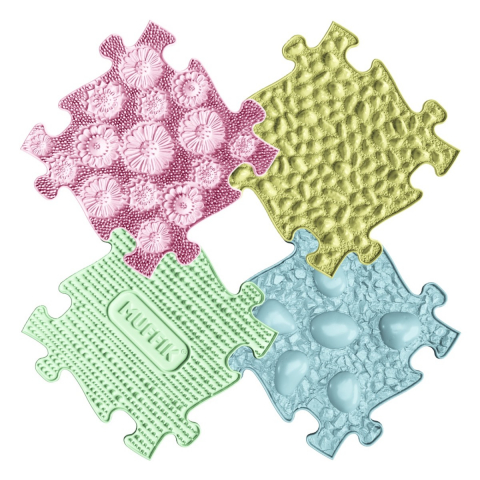 Érzékelést fejlesztő játékok - Covoras ortopedic senzorial puzzle Set Pastel Start