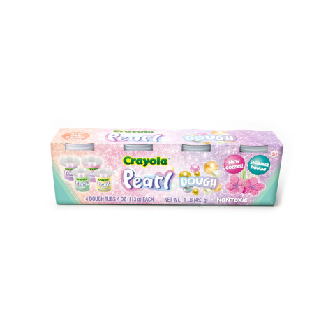 Játékok 50 RON alatt - Crayola Pearl Set 4 Borcanase Cu Plastelina Sidefata