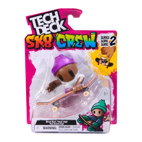 Jucarii sub 50 RON - Spin Masters-Tech Dech Sk8 Crew Pachet Placa Si Figurina 9.6Cm Sapca Mov