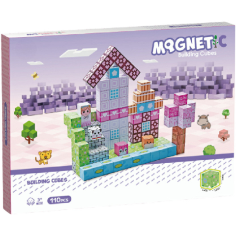 Jucarii educative - Bufnitel-Cuburi magnetice - Universul printeselor 110 piese (2 cm)