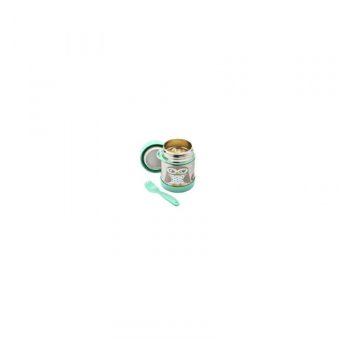 3 Sprouts-Cutie alimentara din inox cu lingura-furculita, Bufnita, 3 Sprouts [2]