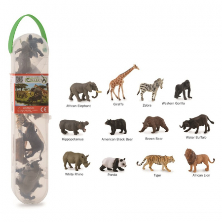 Jucarii +6 Ani - Collecta-Cutie-cu-12-minifigurine-Animale-salbatice